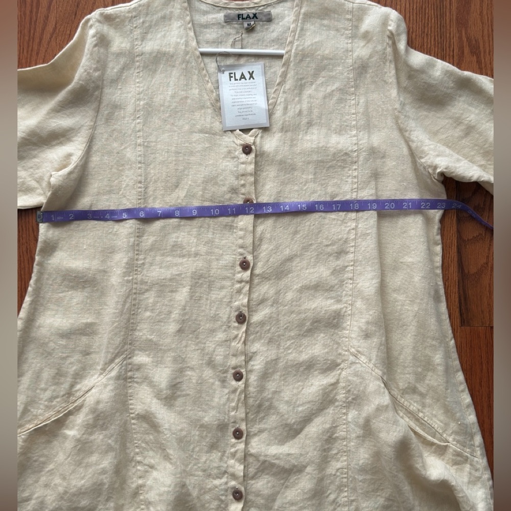 FLAX Linen Button-Up Top Size Medium NWT - Picture 4 of 6